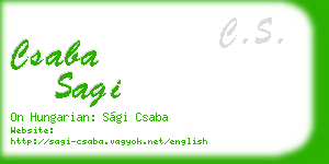 csaba sagi business card