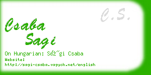 csaba sagi business card